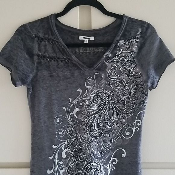 Maurices Grey Studded Embellished T-Shirt, NWOT - Picture 2 of 7